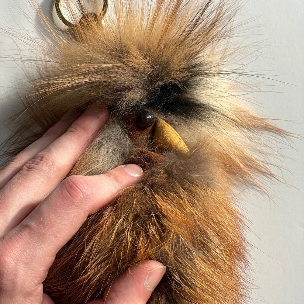 “My Axel Charm” Loro Piana real fox fur charm in the shape of a rooster. - Picture 7 of 11